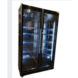 Commercial Upright Display Refrigerator 680 Litres 2 Glass Doors 5 Shelves Ventilated Cooling